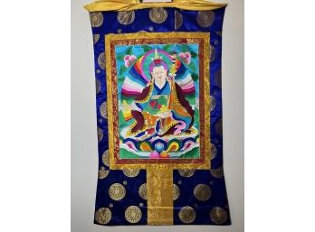 Embroidered Guru Padmasambhava Thangka (30in X 50in)