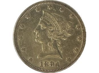 1894 Ten Dollar Gold Liberty Coin, 0.6oz