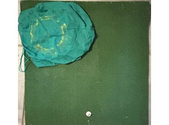 Golf Turf Hitting Mat, Various Nets For Controlled Play. Mat Is 5x5 Ft And Slightly Warped- Good Condition