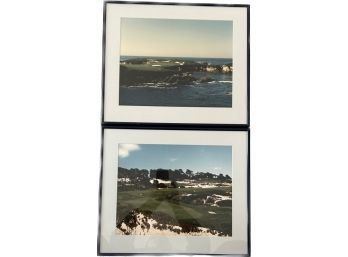 Two Framed Golf Course Photos 18x15x1