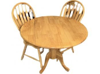 Round Dining Table And 2 Chairs- Table Is 42in Diameter 29in Tall