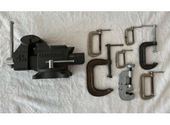 4.5 In Craftsman Vice Grip And Various Sized Metal Clamps