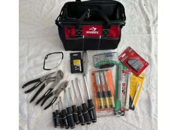 Various Screw Drivers, Hex Key Set, Utility Knife, Wood Chisels, Husky Bag And More!