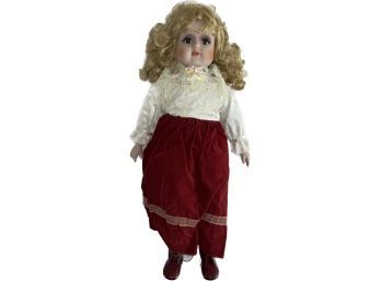 Antique Doll With Hat- 26in Tall