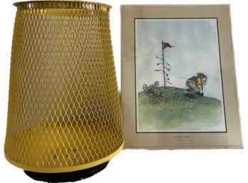Golf Trashcan (12x12x18) And Its Only A Game Print By Gary Patterson (16x20)
