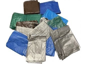 Large Lot Of Small-Large Tarps-varying Sizes. Some Are 8x10 Ft
