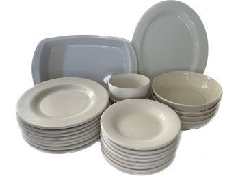 Bialetti Stoneware Red Casserole Dish, White Platter, Mikasa Bowls, Blanc De Blanc Ceramic Plates And Bowls