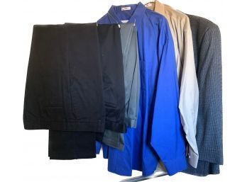 Mens Warehouse Suit Coat, 2 Dress Shirts, Dockers Dress Pants