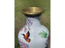 Gorgeous Chinese Coisonne Vase With Floral Designs, 10 H