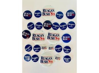 Vintage Political Campaign Buttons, 1984, Reagan-Bush'84