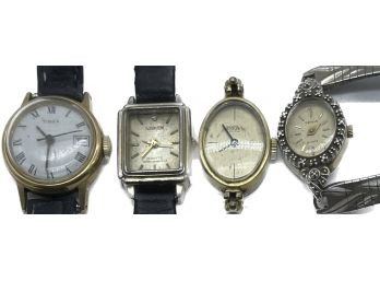 Vintage Ladies Watches, Goldtone, Silvertone, Untested-timex, Nisken, Geneve