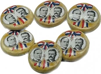 Vintage Reproduction Campaign Buttons, 1900, William McKinley/theodore Roosevelt