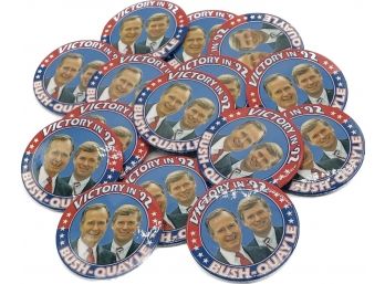 Vintage Political Campaign Buttons, 1992, Bush-quayle