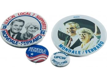 Vintage Campaign Buttons. 1984. Mondale/Ferraro