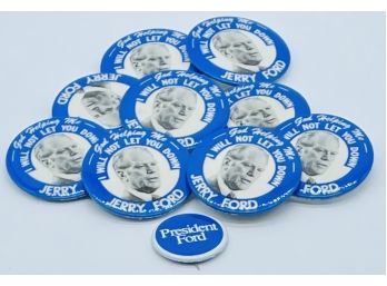 Vintage Campaign Buttons, Jerry Ford, 'God Helping Me I Will Not Let You Down'