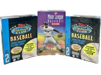 3 BOXES - 1993 Topps Stadium Club Super Premium Picture Cards Series 2, 1994 Minor League Baseball All-stars