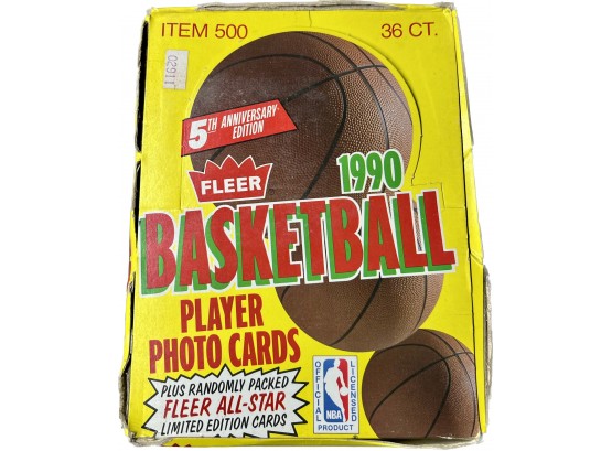 BOX BASKETBALL -  Fleer 1990 Basketball Player Photo Cards                        EstateInventoryServices.com