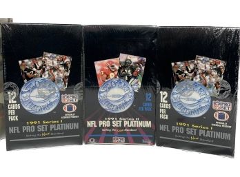 3 BOXES - Pro Set Platinum NFL Cards -  Series 1 And 2 1991