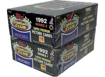 2 BOXES - Topps Stadium Club Hockey 1992 Series 1 & 2 Super Premium Picture Cards