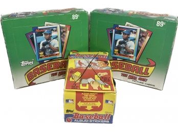 3 BOXES - 1983 Topps Baseball Album Stickers, 1990 Topps Baseball Picture Cards - 1983!!