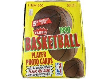 BOX BASKETBALL - Fleer 1990 Basketball Player Photo Cards.                       EstateInventoryServices.com