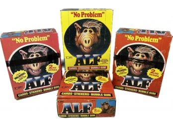 4 BOXES - Topps Alf Cards, Stickers, And Bubble Gum And Topps Alf 2nd Series Cards,stickers, And Bubble Gum.