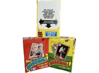 3 BOXES -1981 Topps Giant Photo Cards, Topps 1985 Baseball Bubble Gum Picture Cards, Topps 1987 Baseball Cards