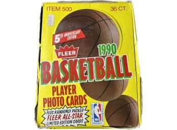BOX BASKETBALL - Fleer 1990 Basketball Player Photo Cards