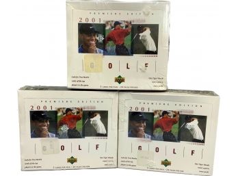 3 BOXES!!  TIGER WOODS ROOKIE !  Upper Deck 2001 Golf Premium Edition - WOW - EstateInventoryServices.com