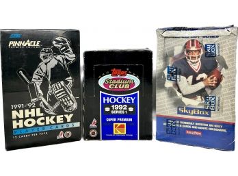 3 BOXES - Topps 1992 Series 1 Super Premium Picture Cards, Skybox The Impacts Series Trading Cards, And More