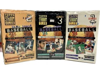 3 BOXES - Topps Stadium Club 1994 Series 1-3 Major League Baseball Cards