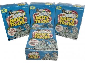 4 BOXES Fun Stuff Nasty Tricks Trading Cards