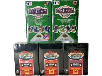 5 BOXES - 1990 Baseball Edition Collectors Choice Sports Cards And 1992 Series 1,2 And 3 Topps Baseball Cards