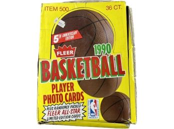 BASKETBALL BOX - Fleer 1990 Basketball Player Photo Cards