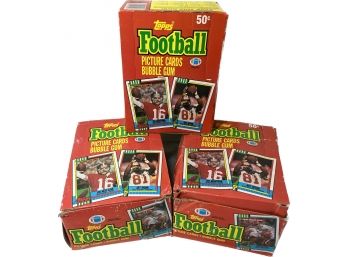 3 BOXES - Topps 1990 Football Picture Cards Bubble Gum