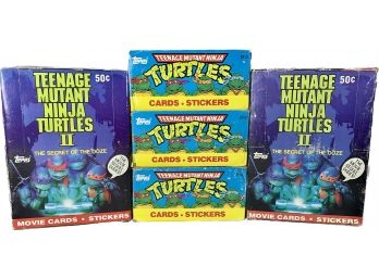 5 BOXES - Topps Teenage Mutant Ninja Turtles Cards, Topps Teenage Mutant Ninja Turtles 2 Movie Cards&stickers