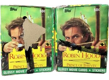 2 BOXES - Topps Robin Hood Prince Of Thieves Glossy Movie Cards & Stickers
