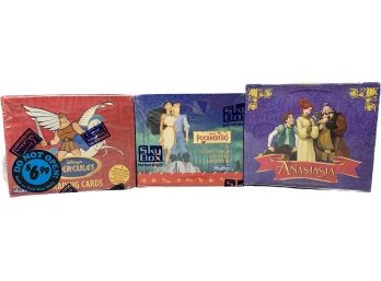 3 BOXES - Disneys Hercules Skybox Trading Cards, Pocahontas Trading Cards, Anastasia Trading Cards