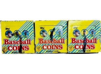 3 BOXES - Topps Baseball Coins Bubble Gum