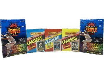 5 BOXES- Donruss Triple Play 94 Major League Baseball Cards, Topps Leaders Super Glossy Baseball Cards