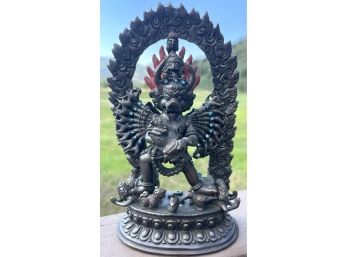 Bronze Tibetan Buddhism Yamantaka Statue 7 High