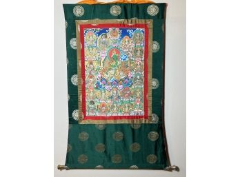 Beautiful Detailed Green Tara Thangka  (30in X 50in)