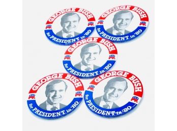 Vintage Campaign Buttons. 1980. George Bush For President In '80.