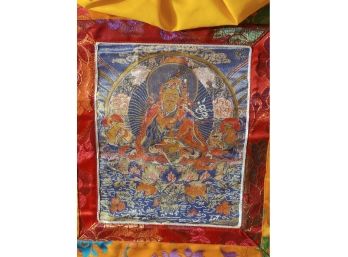 Embroidered Guru Padmasambhava Thangka, 19 X 17'