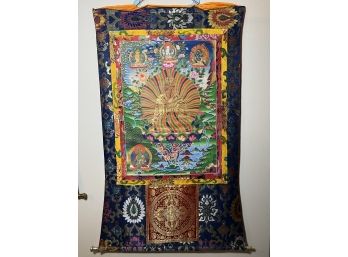 Guru Padmasambhava Rainbow Body Thangka (37in X 63in)