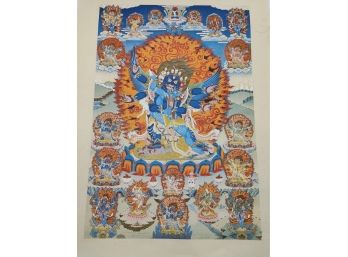 Printed Vajrakilaya 'thangka' 24 X 18'