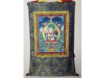 Vajrasattva With Consort Thangka (29in X 47in)