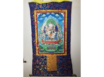 Vajrasattva With Consort Thangka (34in X 63in)