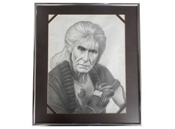 Star Trek - Kahn Noonien Singh Framed Sketch By Julia C. Nosal (16.25x14.25)