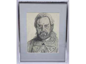 Star Trek Character, Original Pencil Sketch In Matte Frame